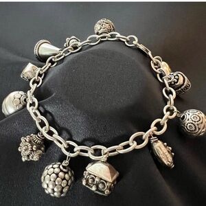 Peruzzi Sterling Silver Charm Bracelet